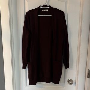 Isaac Mizrahi Rich Burgundy Open Cardigan